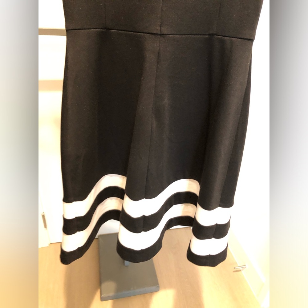 White House Black Market Fit and Flare Black and White Dress Size 8 - Picture 8 of 10